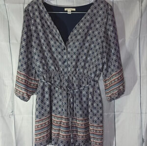 Miami paisley 3/4 sleeve v-neck romper